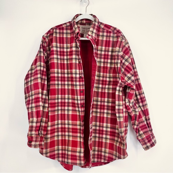 Abercrombie & Fitch Men's Vintage Y2K Big Shirt Plaid Large Red Thick Corduroy - Picture 3 of 12